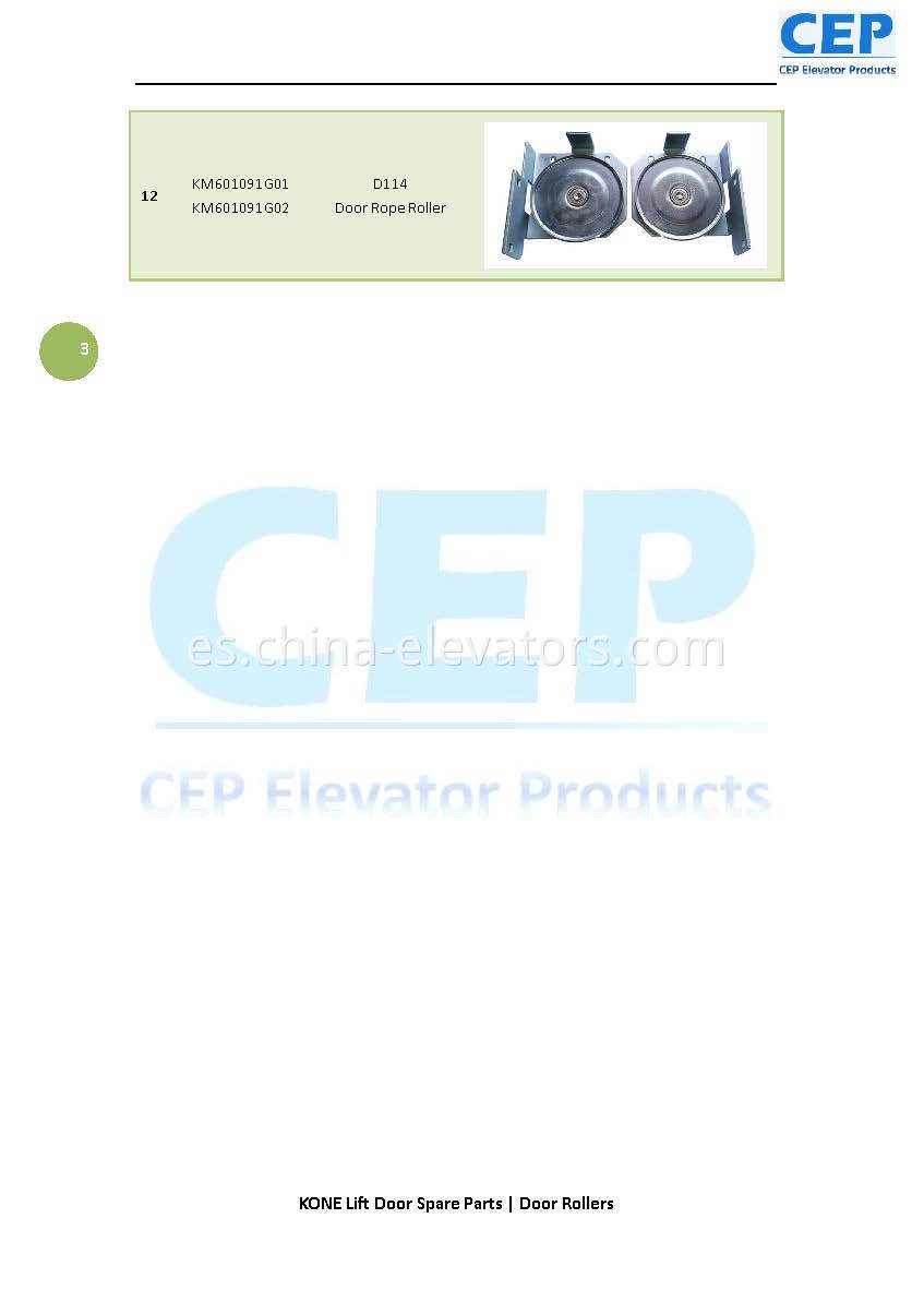 Repuestos para puertas elevadoras KONE | Rodillos de puerta KONE Lift Door Spare Parts | Door Rollers